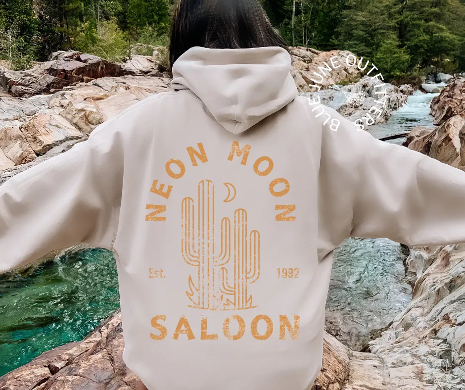 Neon Moon Saloon | Cactus Retro Hoodie