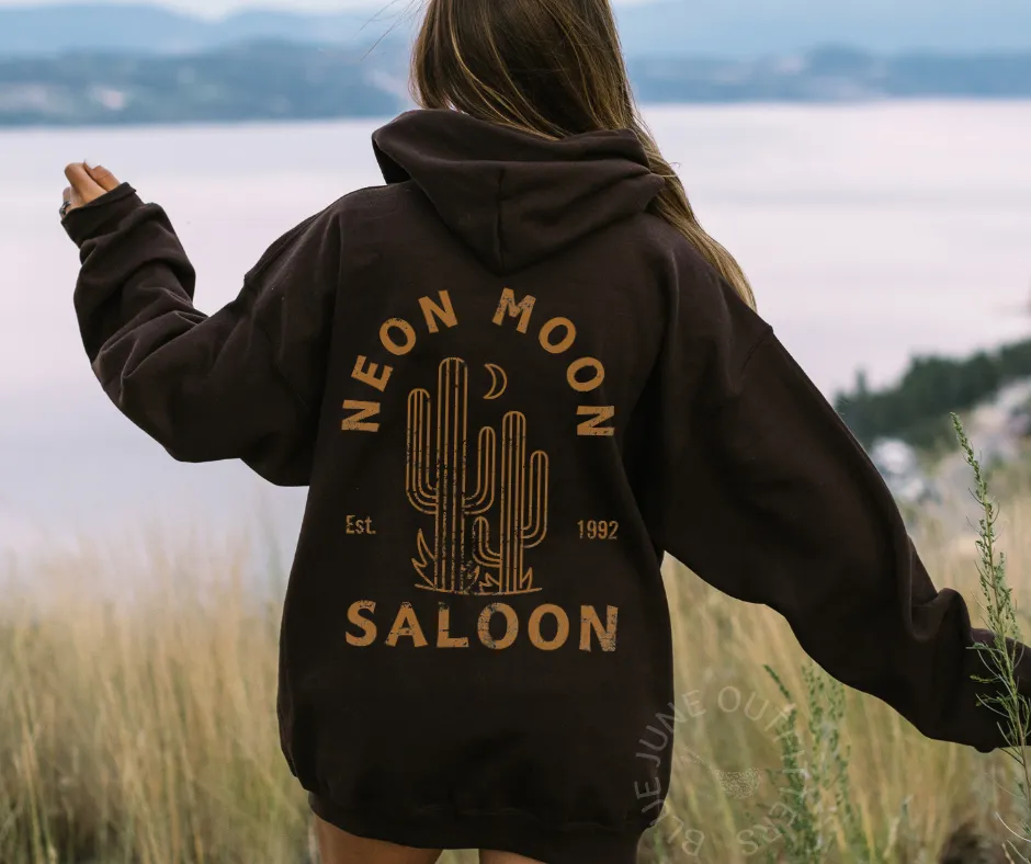 Neon Moon Saloon | Cactus Retro Hoodie