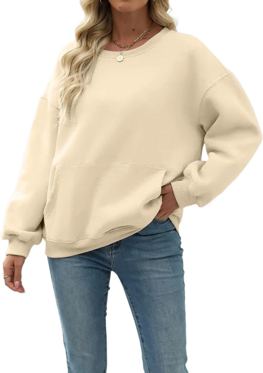 Nfison Womens Oversized Hoodies Sweatshirts Long Sleeve Casual Sweater Pullover Fall Outfits with Pocket