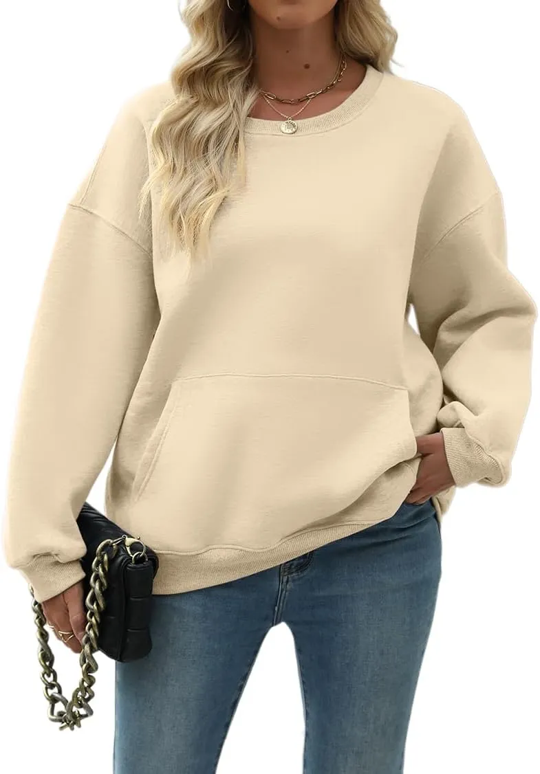 Nfison Womens Oversized Hoodies Sweatshirts Long Sleeve Casual Sweater Pullover Fall Outfits with Pocket
