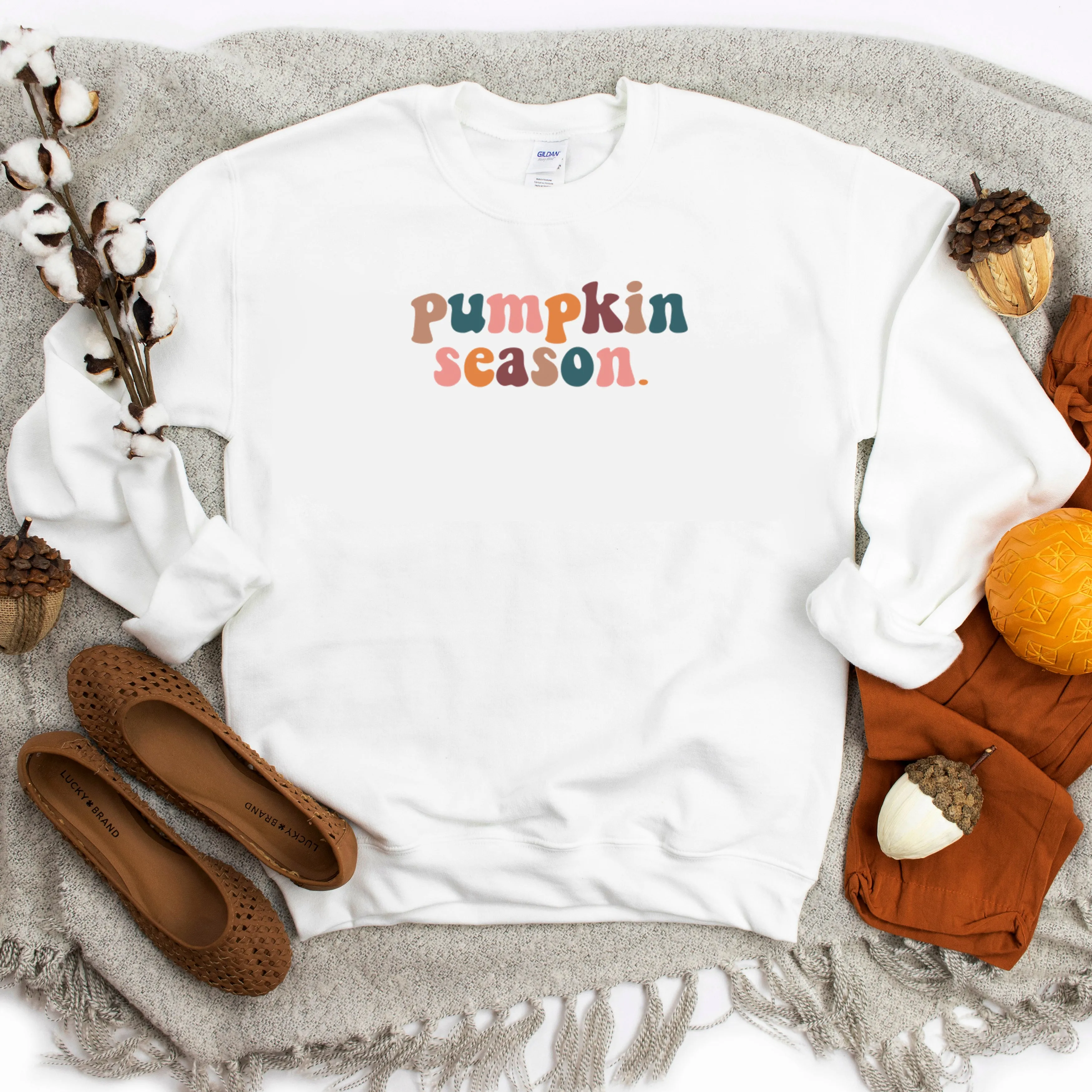 Pumpkin Season Colorful Words | Sweatshirt
