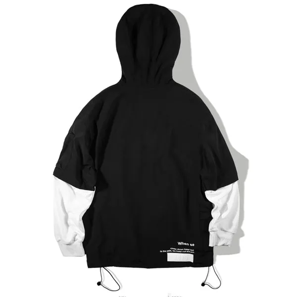 Retro Loose Fake Two-piece Hoodie