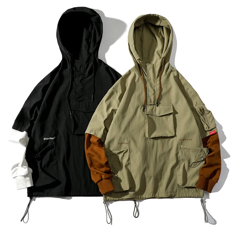 Retro Loose Fake Two-piece Hoodie