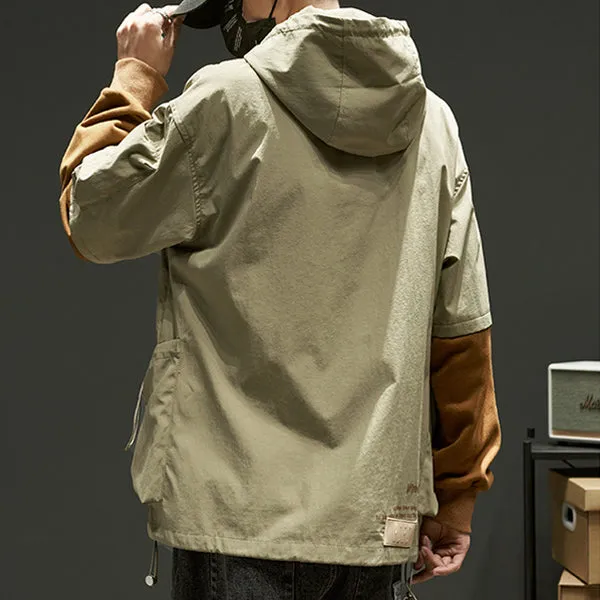 Retro Loose Fake Two-piece Hoodie