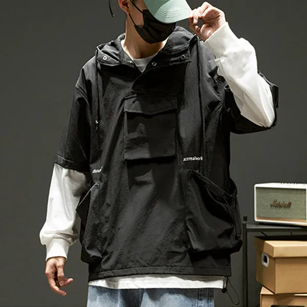 Retro Loose Fake Two-piece Hoodie