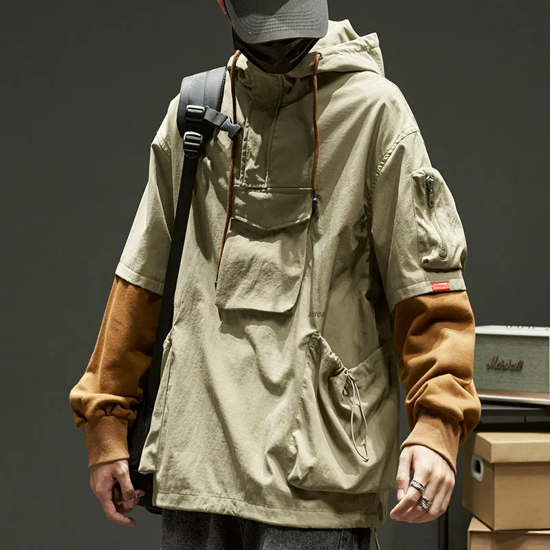 Retro Loose Fake Two-piece Hoodie