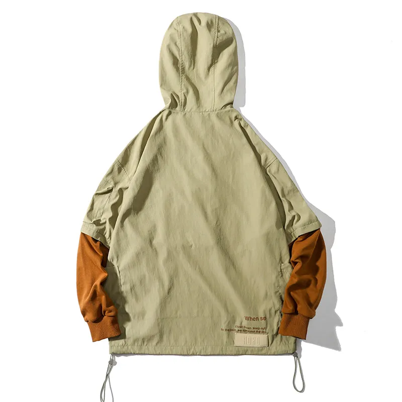 Retro Loose Fake Two-piece Hoodie