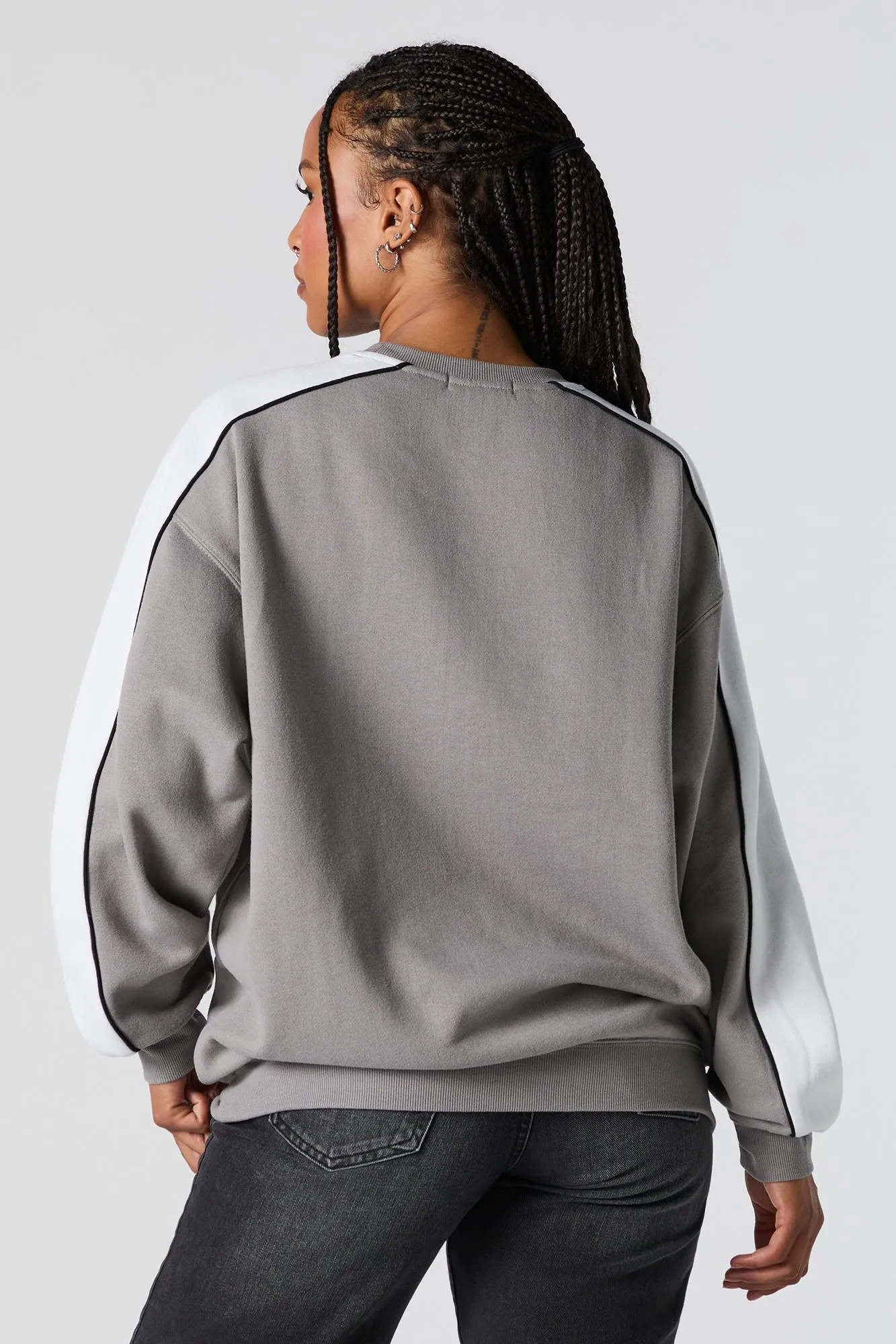 Sporty Graphic Colourblock Sweatshirt