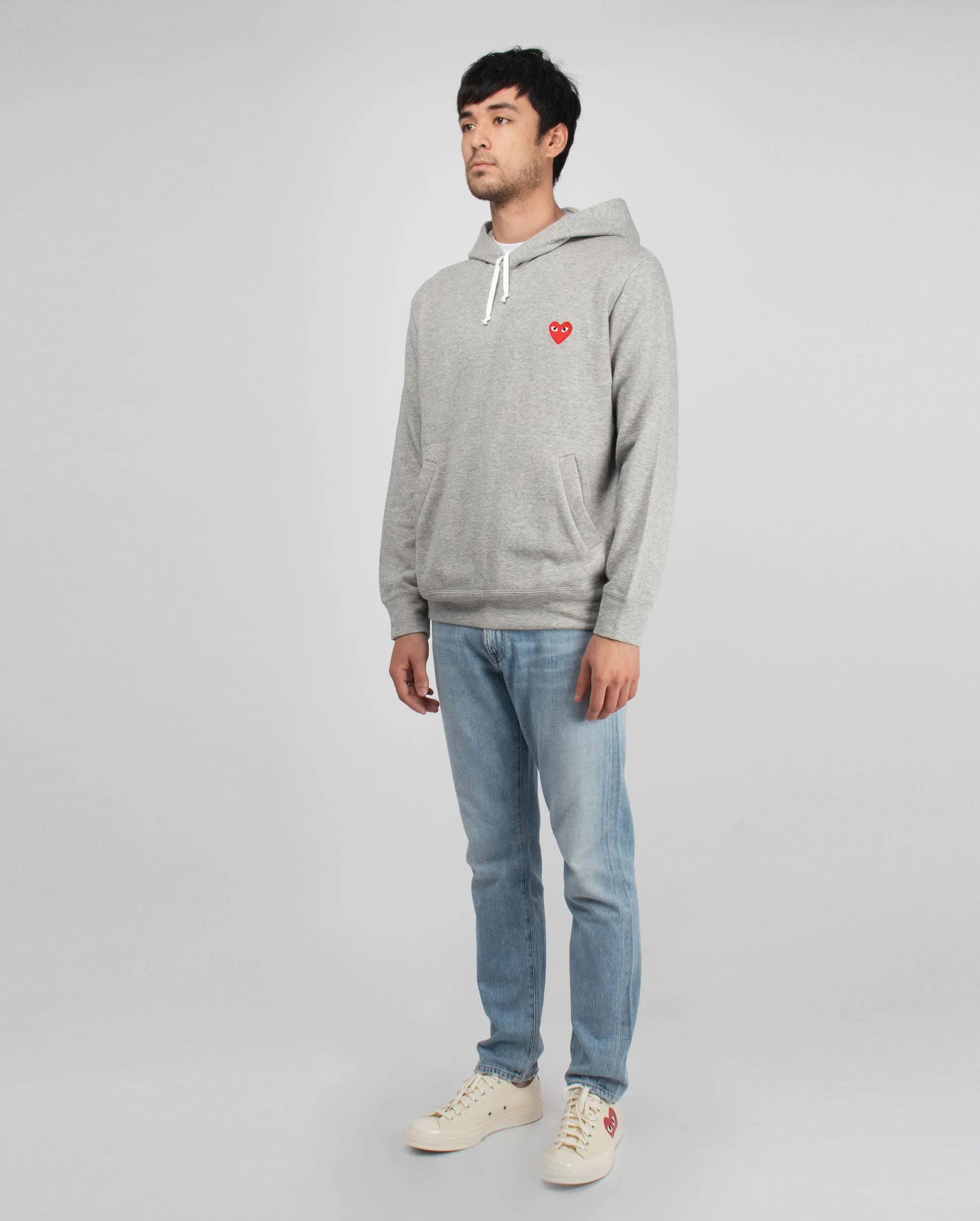 T170 RED HEART HOODIE / GREY