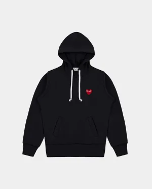 T174 RED HEART HOODIE / BLACK