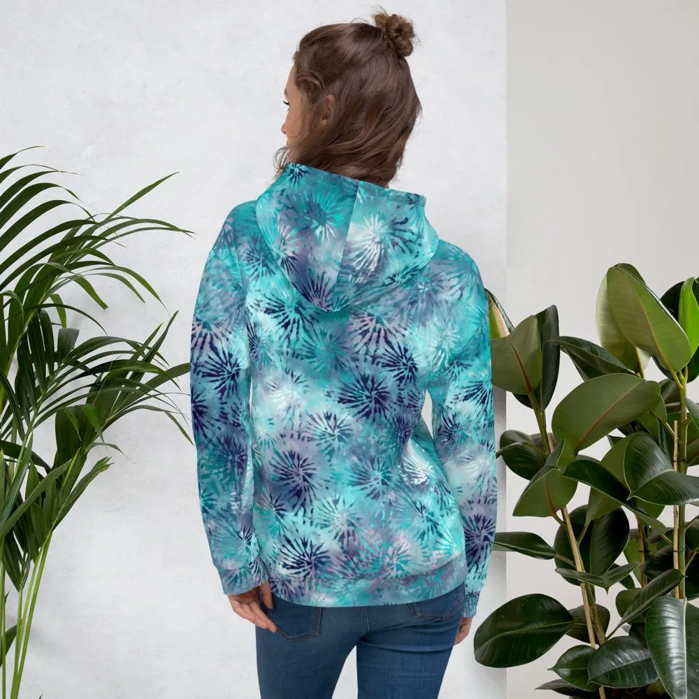 Tie-Dye Adult & Teen Hoodie with FLEECE interior-Waterscape