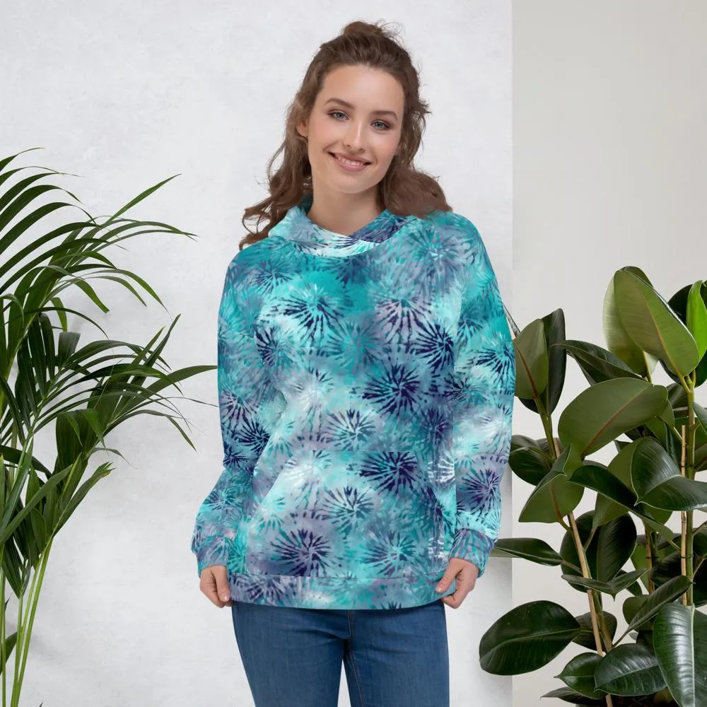 Tie-Dye Adult & Teen Hoodie with FLEECE interior-Waterscape