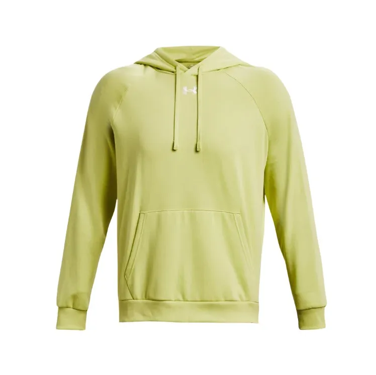 Under Armour Mens Rival Fleece Hoodie Lime Yellow
