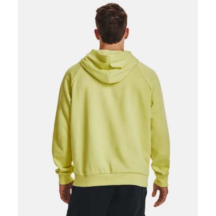 Under Armour Mens Rival Fleece Hoodie Lime Yellow
