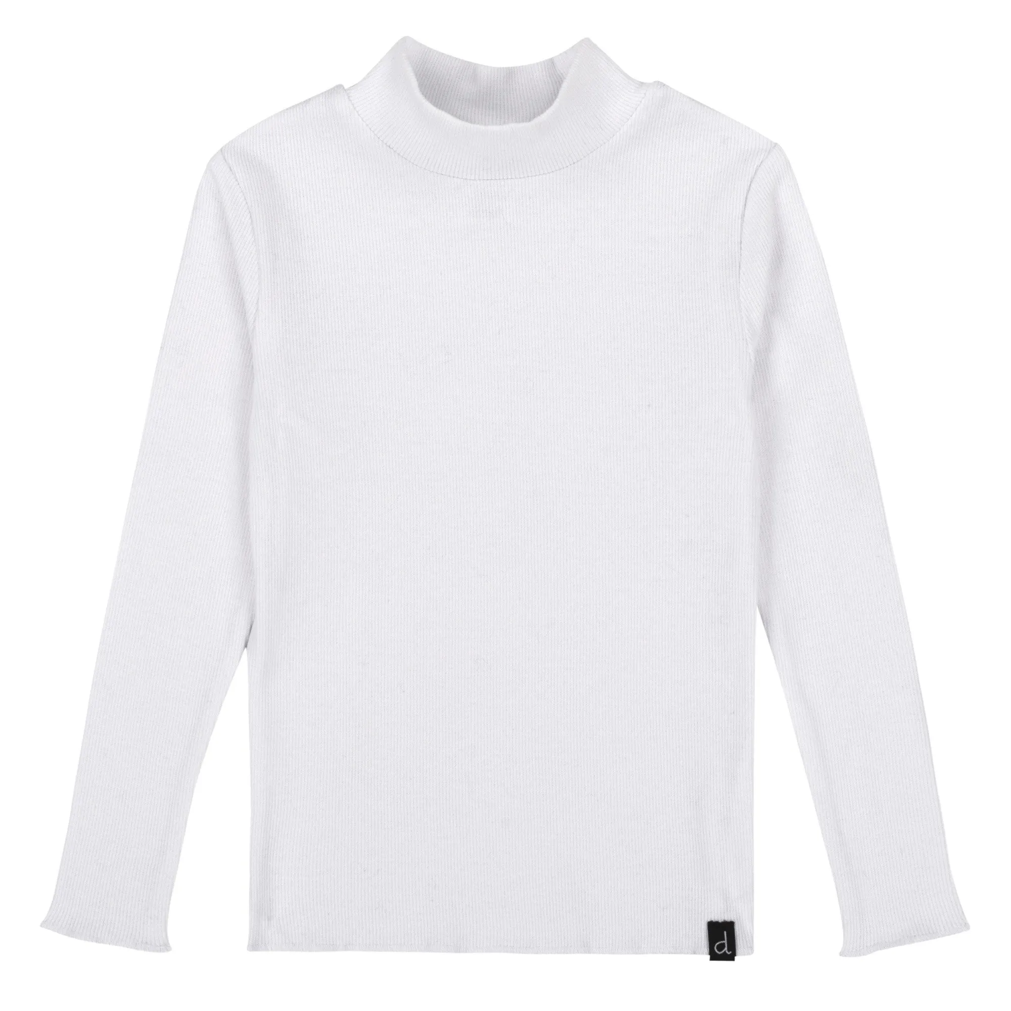 WHITE RIB TURTLE NECK TOP