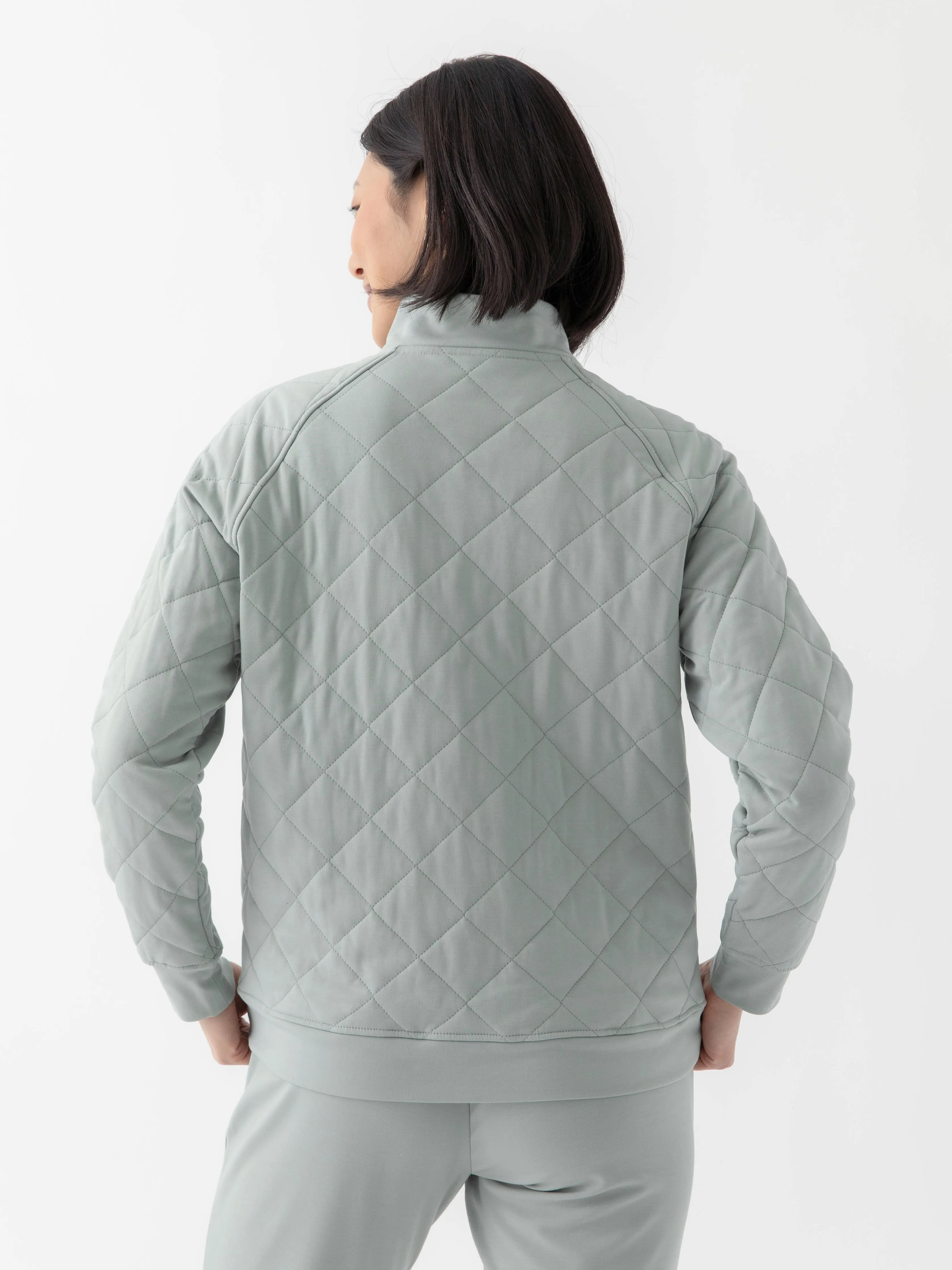 Women's Brushed Bamboo Quilted Snap Pullover