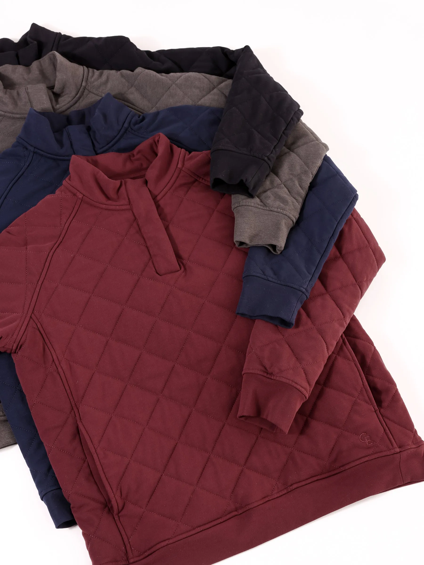 Women's Brushed Bamboo Quilted Snap Pullover