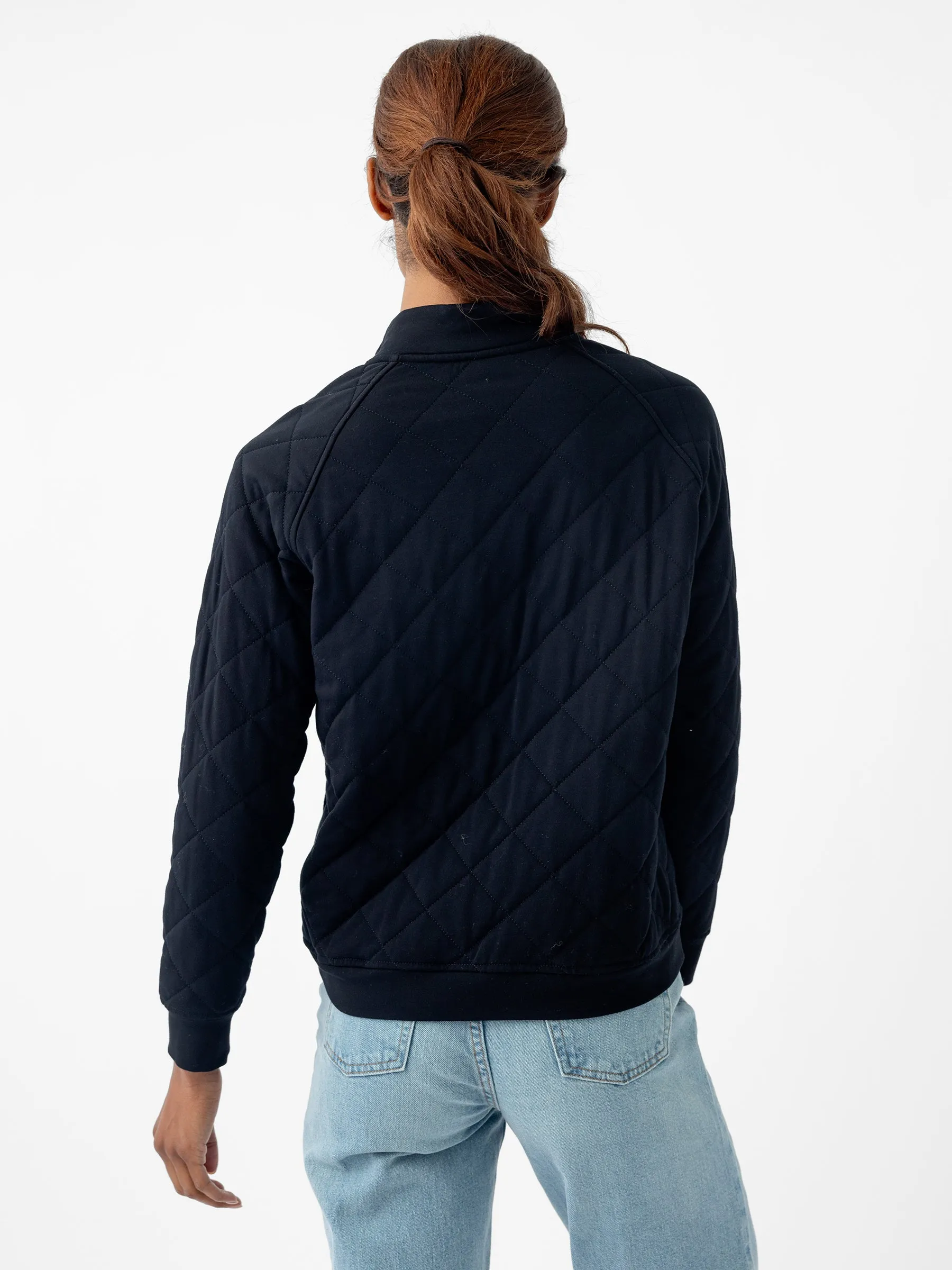 Women's Brushed Bamboo Quilted Snap Pullover