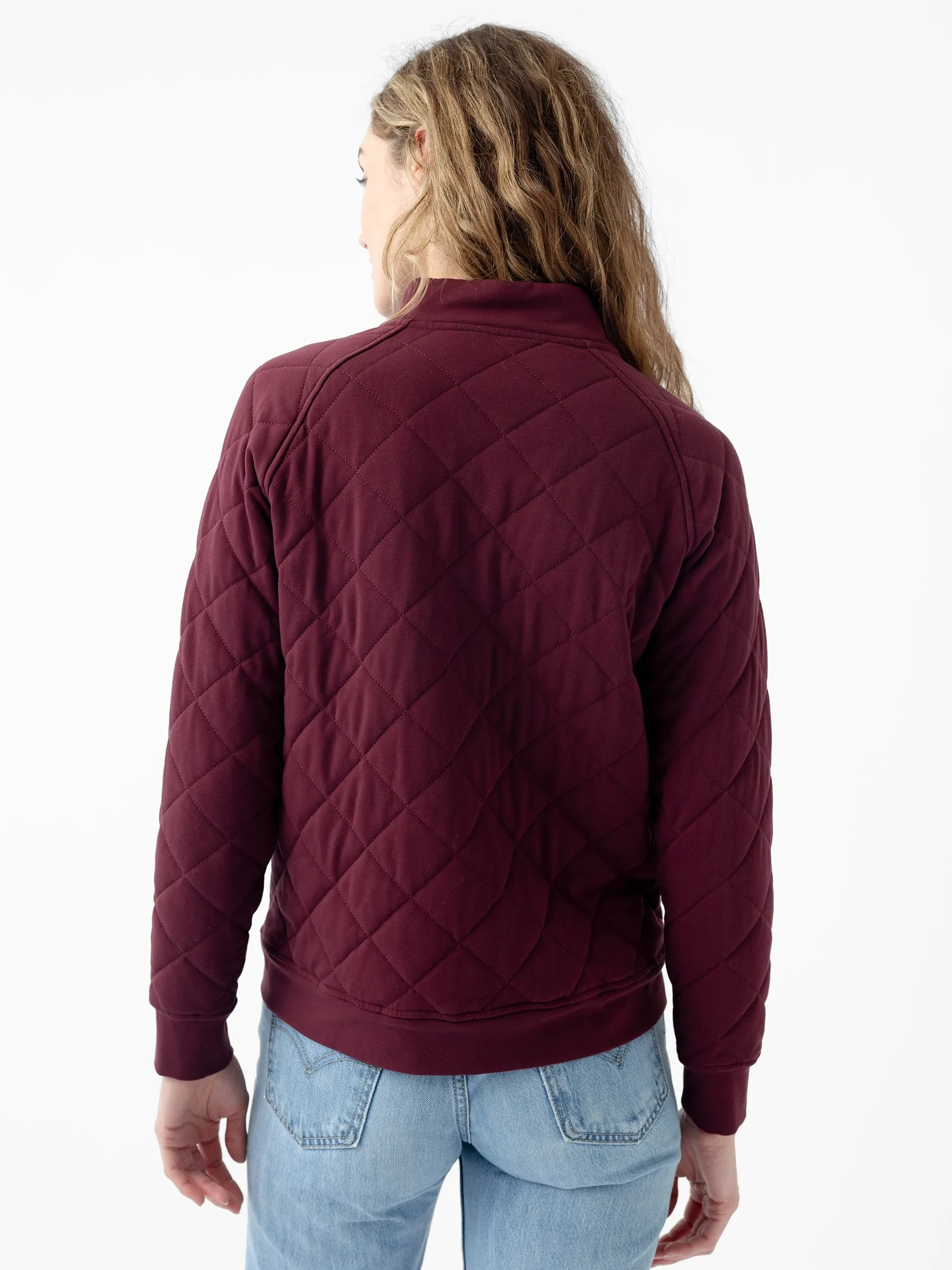Women's Brushed Bamboo Quilted Snap Pullover