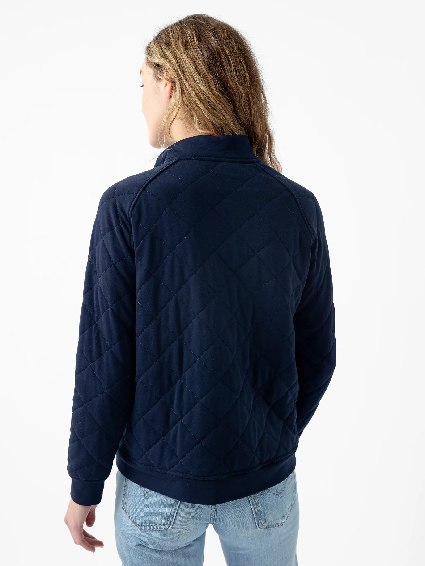 Women's Brushed Bamboo Quilted Snap Pullover