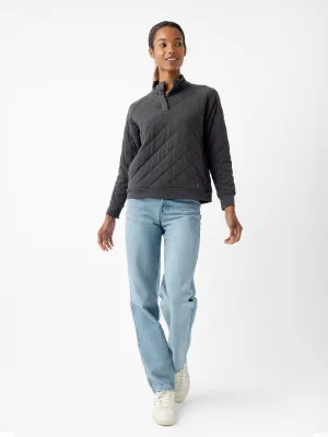 Women's Brushed Bamboo Quilted Snap Pullover