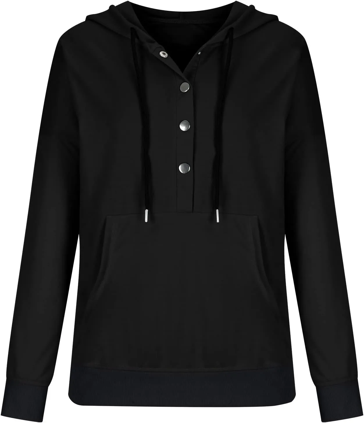 Women's Fashion Hoodies Casual Long Sleeve Button Sweatshirts with Hood Comfy Fall Oversized Clothes Winter Outfits