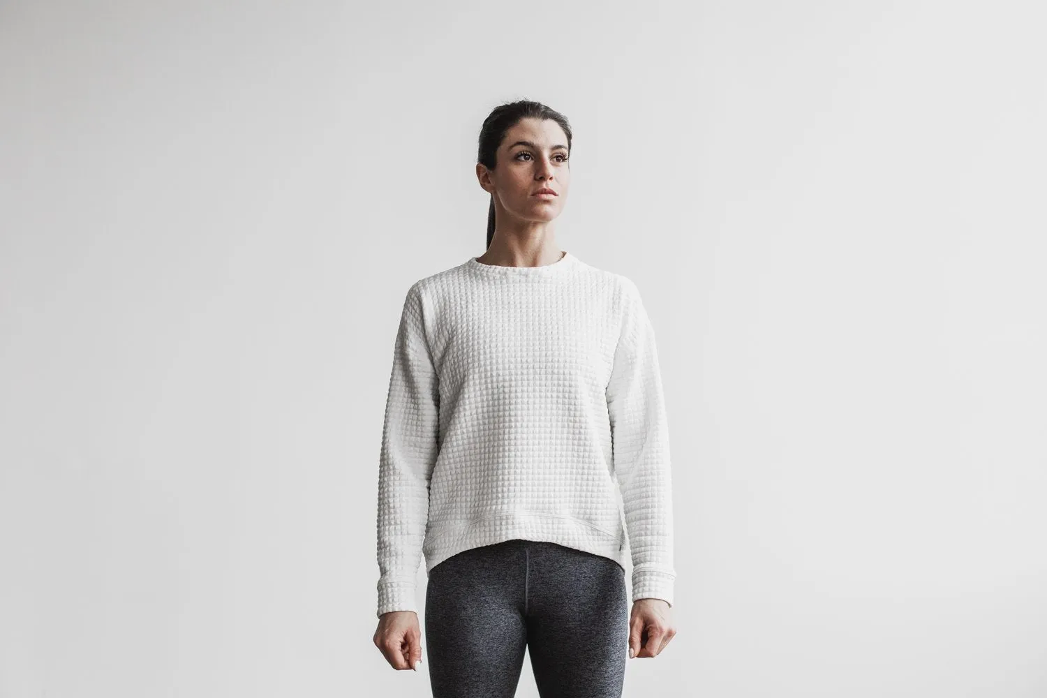 WOMEN'S QUILTED CREW PULLOVER