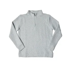 Zip Front Quilted Sweater - Grey